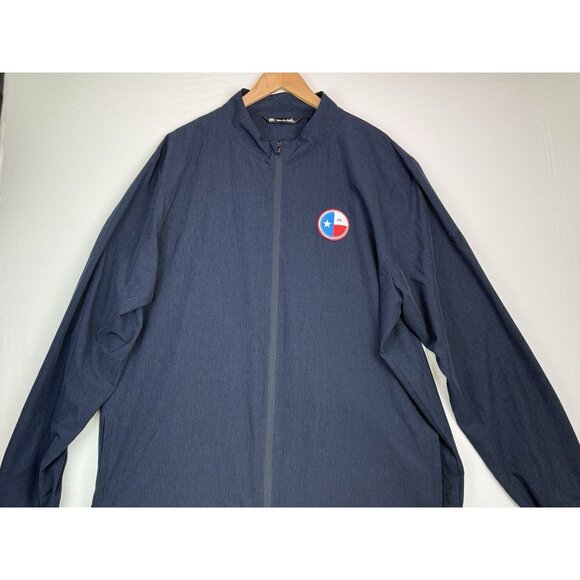 TRAVIS MATHEW Texas Patch Mens Full Zip Jacket Lightweight Heathered Blue Sz XXL - Picture 2 of 15